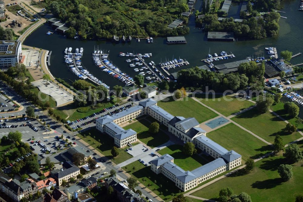 Aerial photograph Schwerin - Building of stables Marstall in Schwerin in Mecklenburg-Western Pomerania