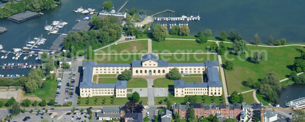 Schwerin from the bird's eye view: Building of stables Marstall in Schwerin in Mecklenburg-Western Pomerania