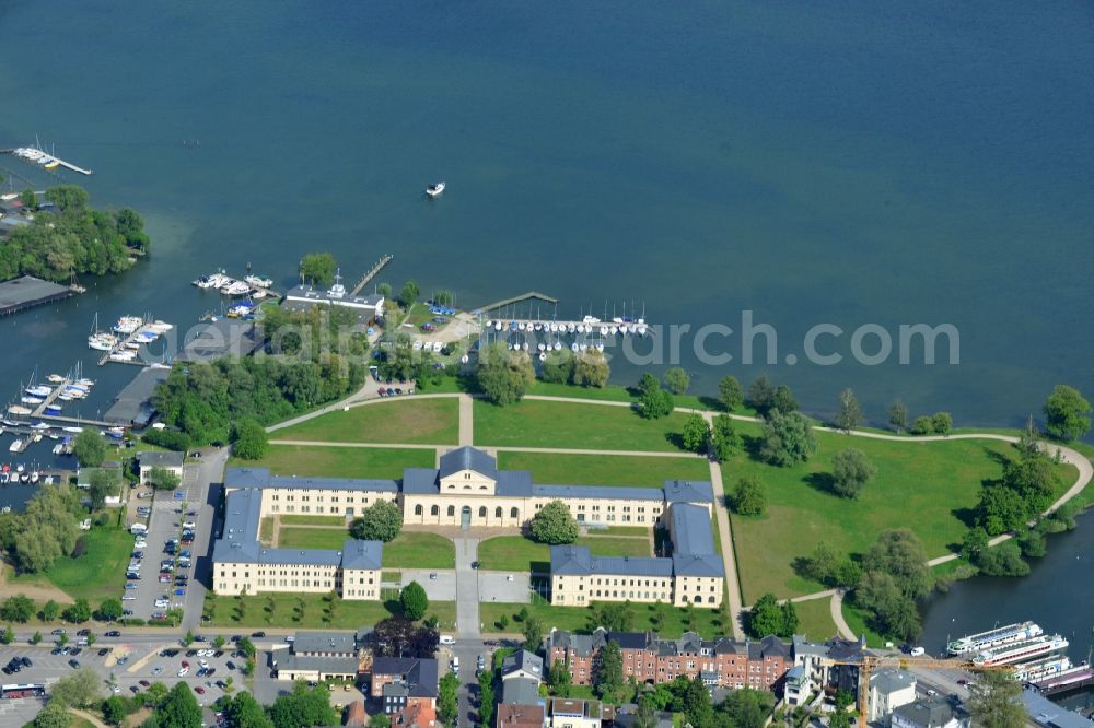 Schwerin from the bird's eye view: Building of stables Marstall in Schwerin in Mecklenburg-Western Pomerania