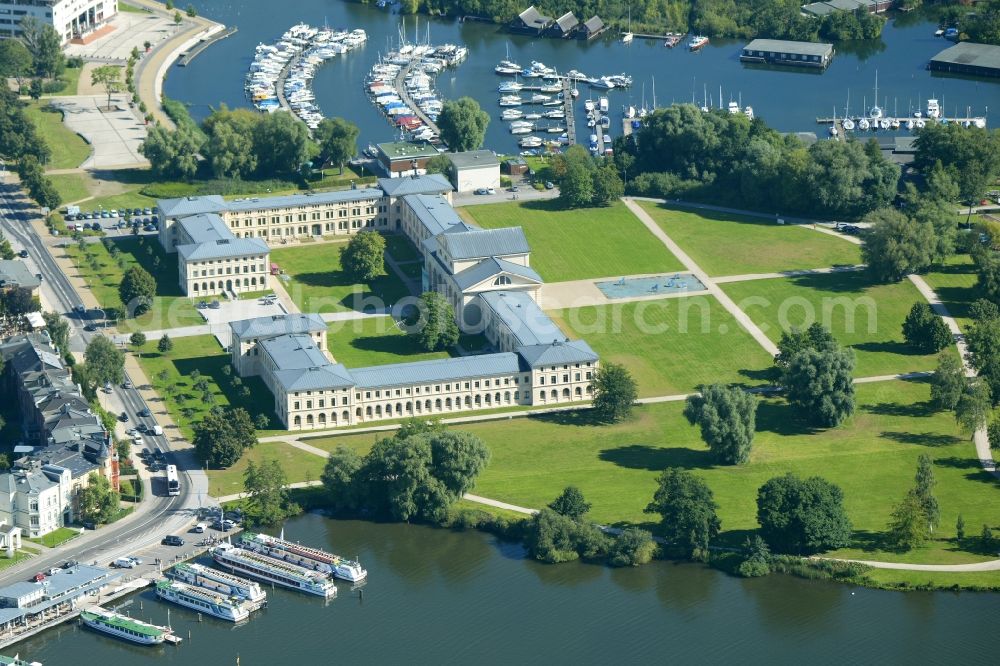 Schwerin from the bird's eye view: Building of stables Marstall in Schwerin in Mecklenburg-Western Pomerania