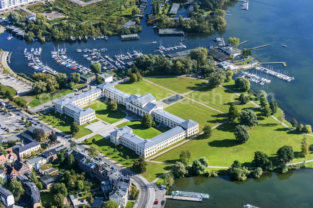 Aerial image Schwerin - Building of stables Marstall in Schwerin in Mecklenburg-Western Pomerania