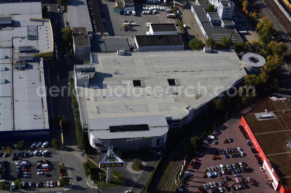 Aerial image Berlin - Building of the store - furniture market IKEA Einrichtungshaus Berlin-Spandau in Berlin in Germany