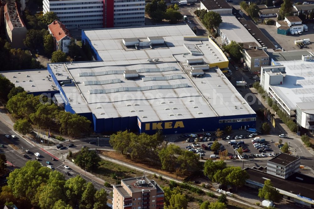 Aerial image Berlin - Building of the store - furniture market IKEA Einrichtungshaus Berlin-Spandau in Berlin in Germany