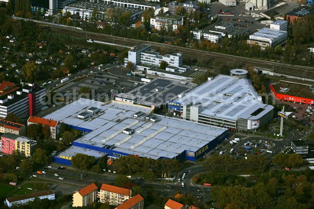 Aerial image Berlin - Building of the store - furniture market IKEA Einrichtungshaus Berlin-Spandau in Berlin in Germany