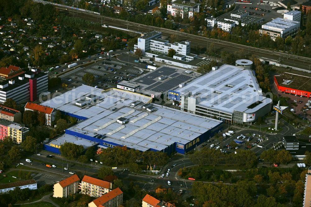 Aerial photograph Berlin - Building of the store - furniture market IKEA Einrichtungshaus Berlin-Spandau in Berlin in Germany