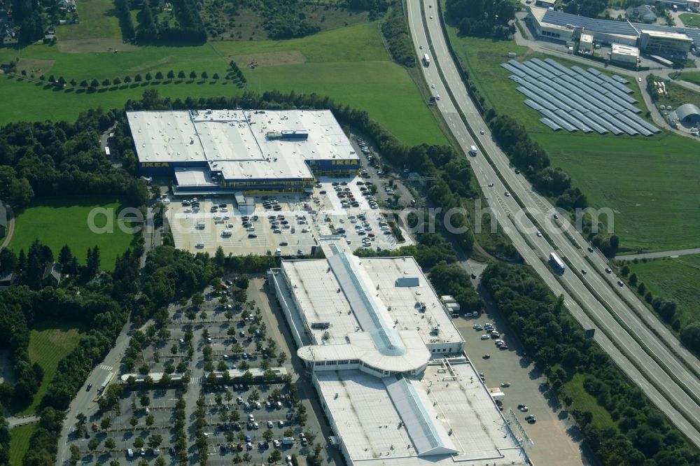 Aerial photograph Chemnitz - Building of the store - furniture market IKEA Einrichtungshaus im Neefepark in Chemnitz in the state Saxony