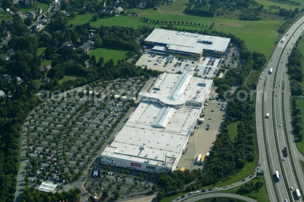 Aerial image Chemnitz - Building of the store - furniture market IKEA Einrichtungshaus im Neefepark in Chemnitz in the state Saxony