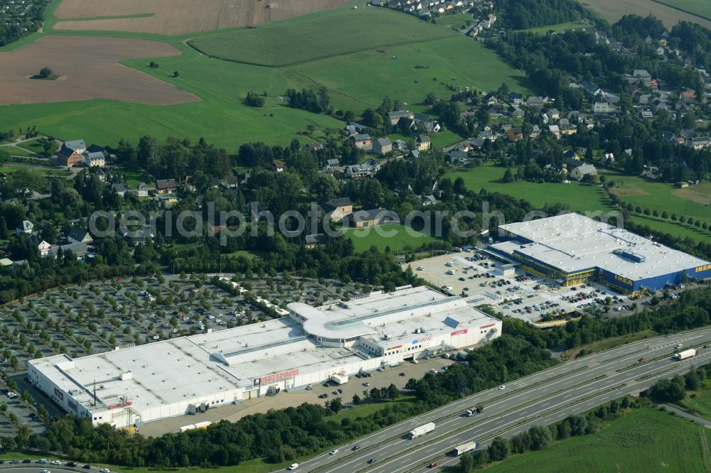 Aerial photograph Chemnitz - Building of the store - furniture market IKEA Einrichtungshaus im Neefepark in Chemnitz in the state Saxony