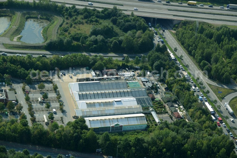 Chemnitz from the bird's eye view: Building of the store - furniture market IKEA Einrichtungshaus im Neefepark in Chemnitz in the state Saxony