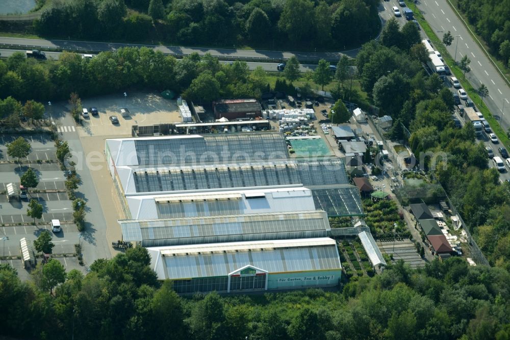 Aerial image Chemnitz - Building of the store - furniture market IKEA Einrichtungshaus im Neefepark in Chemnitz in the state Saxony