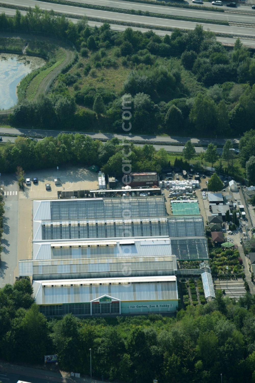 Chemnitz from above - Building of the store - furniture market IKEA Einrichtungshaus im Neefepark in Chemnitz in the state Saxony