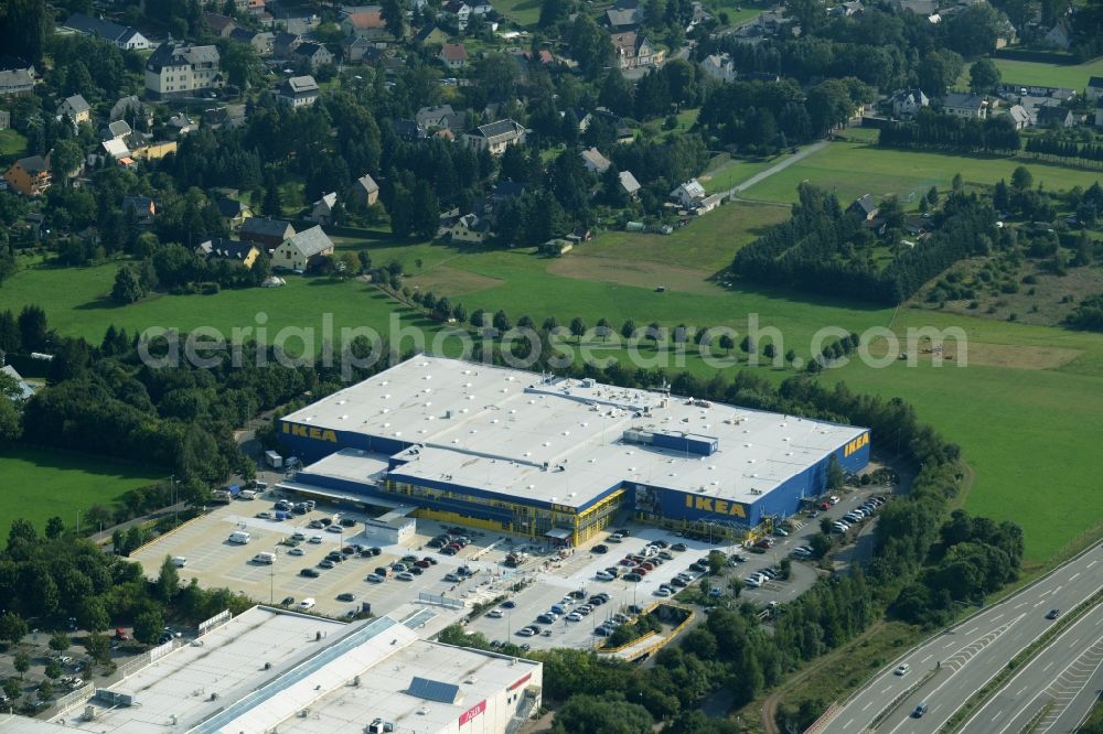 Aerial photograph Chemnitz - Building of the store - furniture market IKEA Einrichtungshaus im Neefepark in Chemnitz in the state Saxony