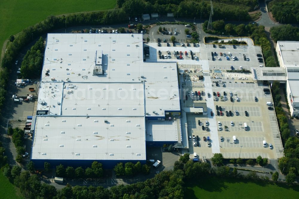 Aerial image Chemnitz - Building of the store - furniture market IKEA Einrichtungshaus im Neefepark in Chemnitz in the state Saxony