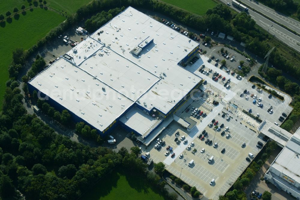 Aerial photograph Chemnitz - Building of the store - furniture market IKEA Einrichtungshaus im Neefepark in Chemnitz in the state Saxony