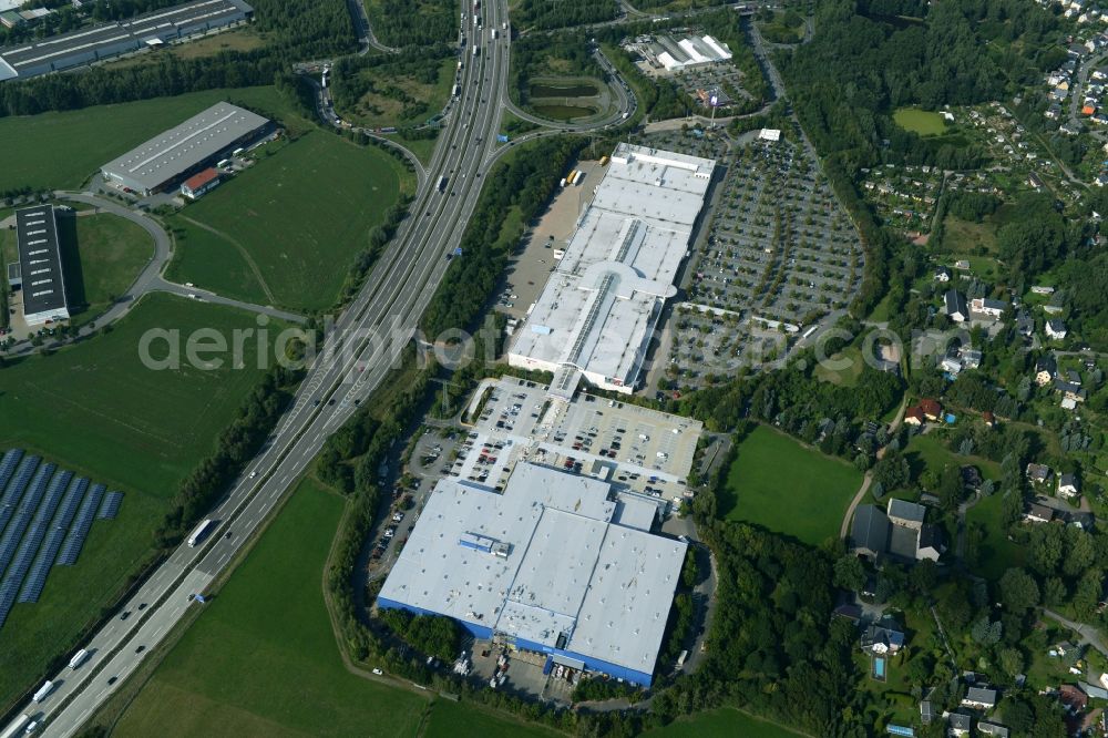 Aerial photograph Chemnitz - Building of the store - furniture market IKEA Einrichtungshaus im Neefepark in Chemnitz in the state Saxony