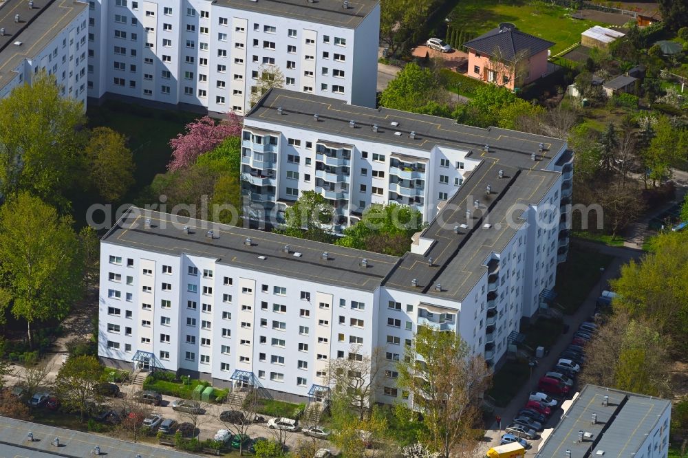 Berlin from above - Building of a multi-family residential building on Reriker Strasse in the district Hohenschoenhausen in Berlin, Germany