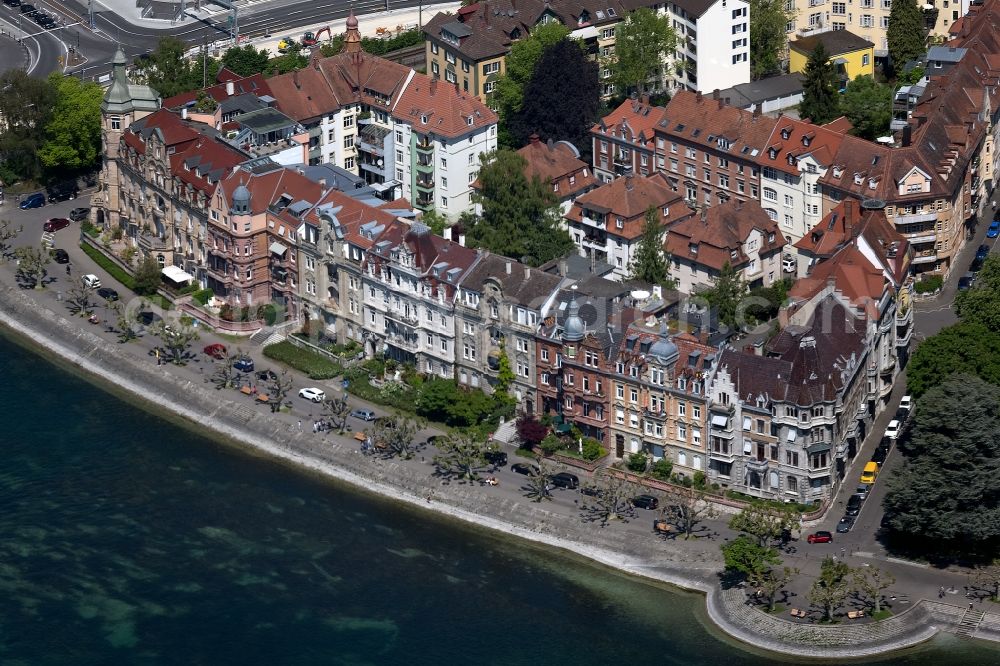 Aerial image Konstanz - Building of a multi-family residential building on Rheinufer in Konstanz in the state Baden-Wuerttemberg, Germany