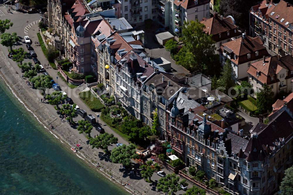 Aerial photograph Konstanz - Building of a multi-family residential building on Rheinufer in Konstanz in the state Baden-Wuerttemberg, Germany