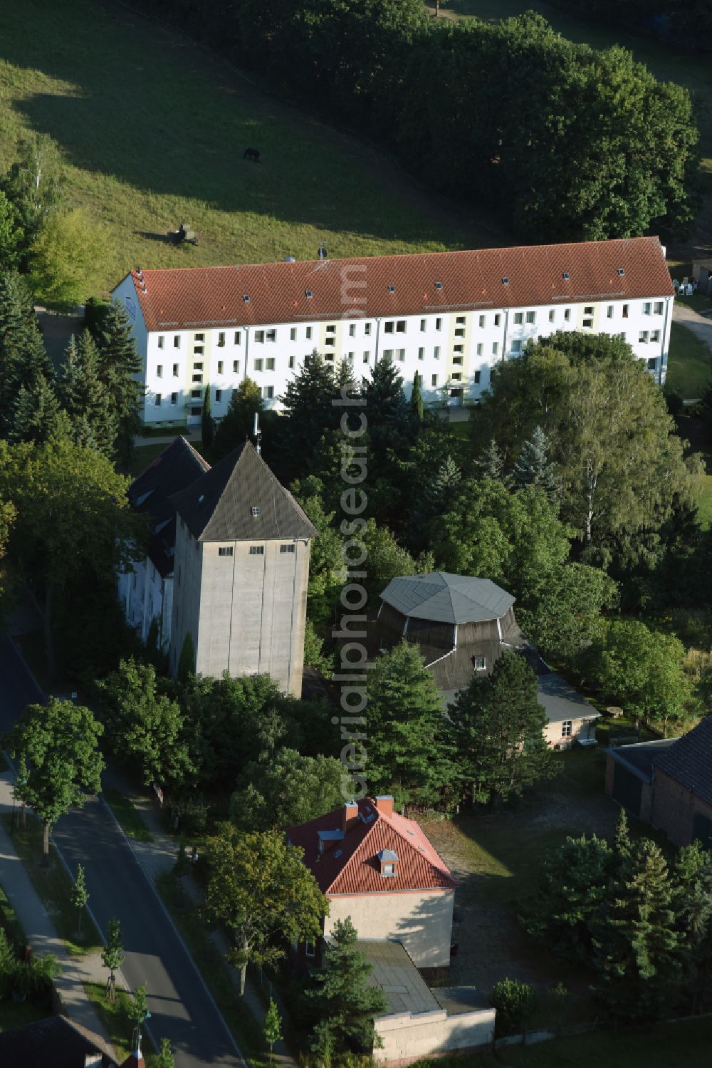 Aerial photograph Werneuchen - Building of a multi-family residential building on street Wegendorfer Strasse in Werneuchen in the state Brandenburg, Germany