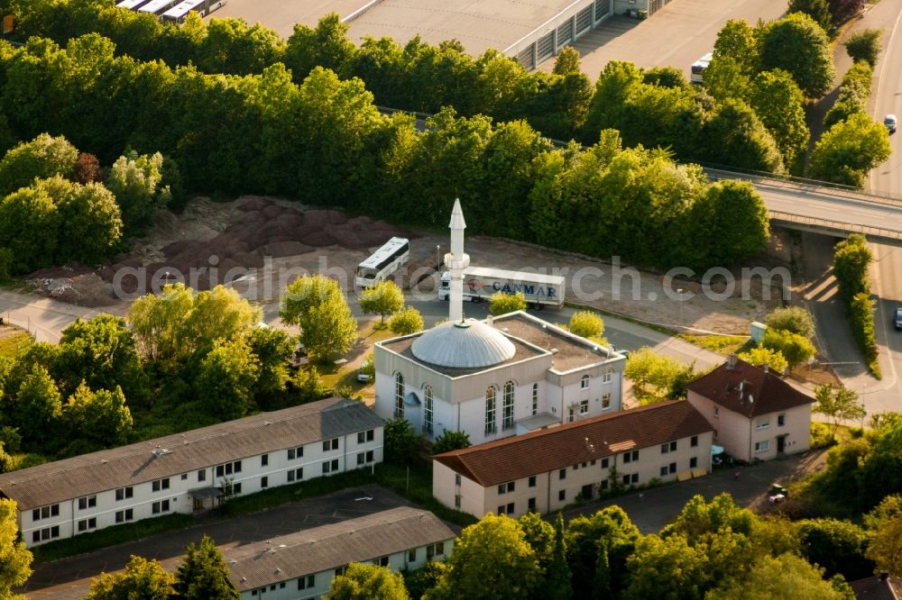 Aerial image Wiesloch - Building of the mosque of DITIB Tuerkisch Islamische Gemeinde zu Wiesloch e.V. in Wiesloch in the state Baden-Wurttemberg, Germany