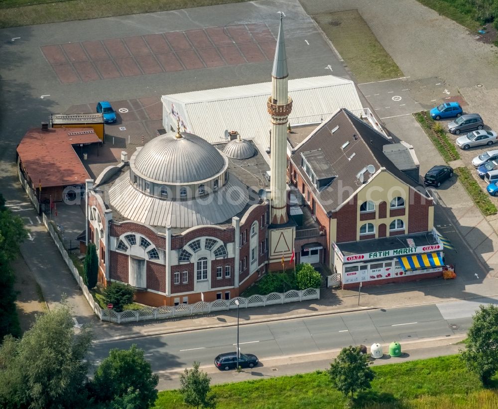 Aerial photograph Essen - Building of the mosque in Essen in the state North Rhine-Westphalia, Germany