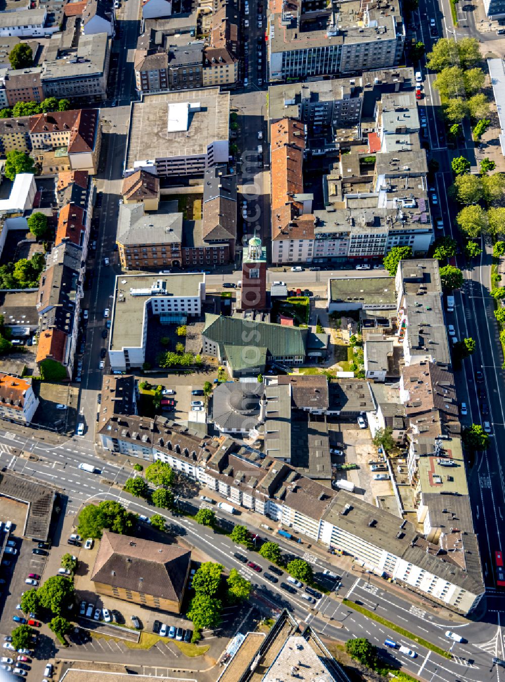 Aerial image Hagen - Building of the mosque Hagen Moschee also called Hagen Camii on Koernerstrasse in the district Hagen-Mitte in Hagen at Ruhrgebiet in the state North Rhine-Westphalia, Germany