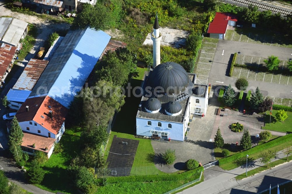 Lauingen from the bird's eye view: Building of the mosque Hicret on Wittislinger Strasse in Lauingen in the state Bavaria, Germany