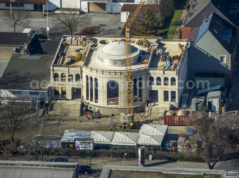 Aerial image Oberhausen - Site for the reconstruction of the building of the mosque on the Duisburg street in Oberhausen in North Rhine-Westphalia