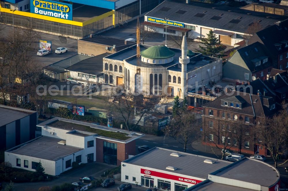 Oberhausen from the bird's eye view: Building of the mosque in Oberhausen in the state North Rhine-Westphalia