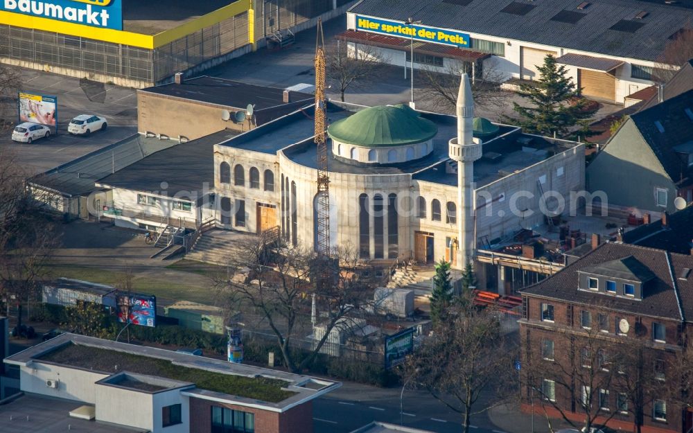 Aerial image Oberhausen - Building of the mosque in Oberhausen in the state North Rhine-Westphalia