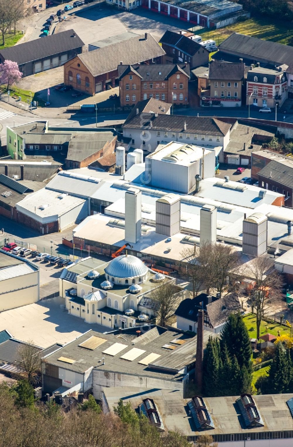 Hagen from the bird's eye view: Building of the mosque in the district Hohenlimburg in Hagen in the state North Rhine-Westphalia