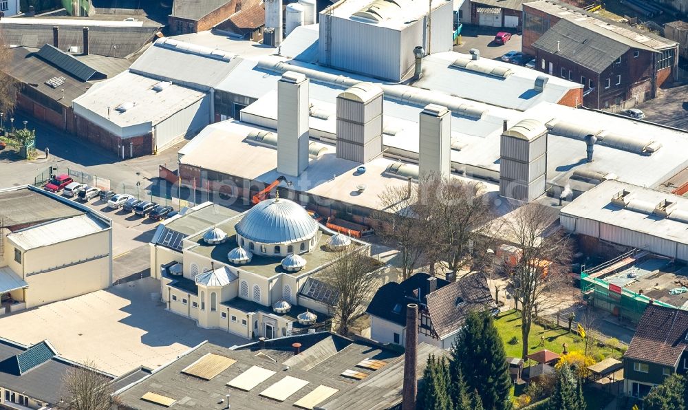 Aerial image Hagen - Building of the mosque in the district Hohenlimburg in Hagen in the state North Rhine-Westphalia