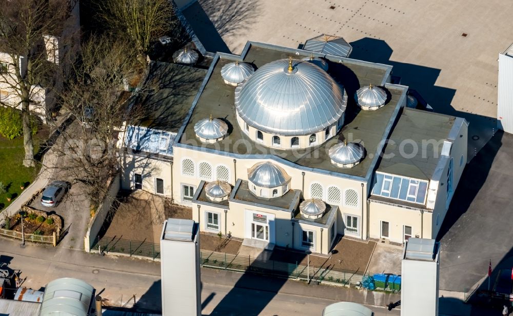 Aerial photograph Hagen - Building of the mosque in the district Hohenlimburg in Hagen in the state North Rhine-Westphalia