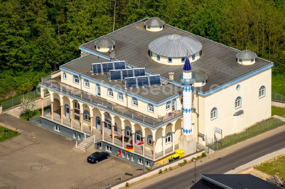 Baesweiler from above - Building of the mosque of the Tuerkisch-Islamischer-Kulturverein e.V. on Herzogenrather Weg in Baesweiler in the state of North Rhine-Westphalia