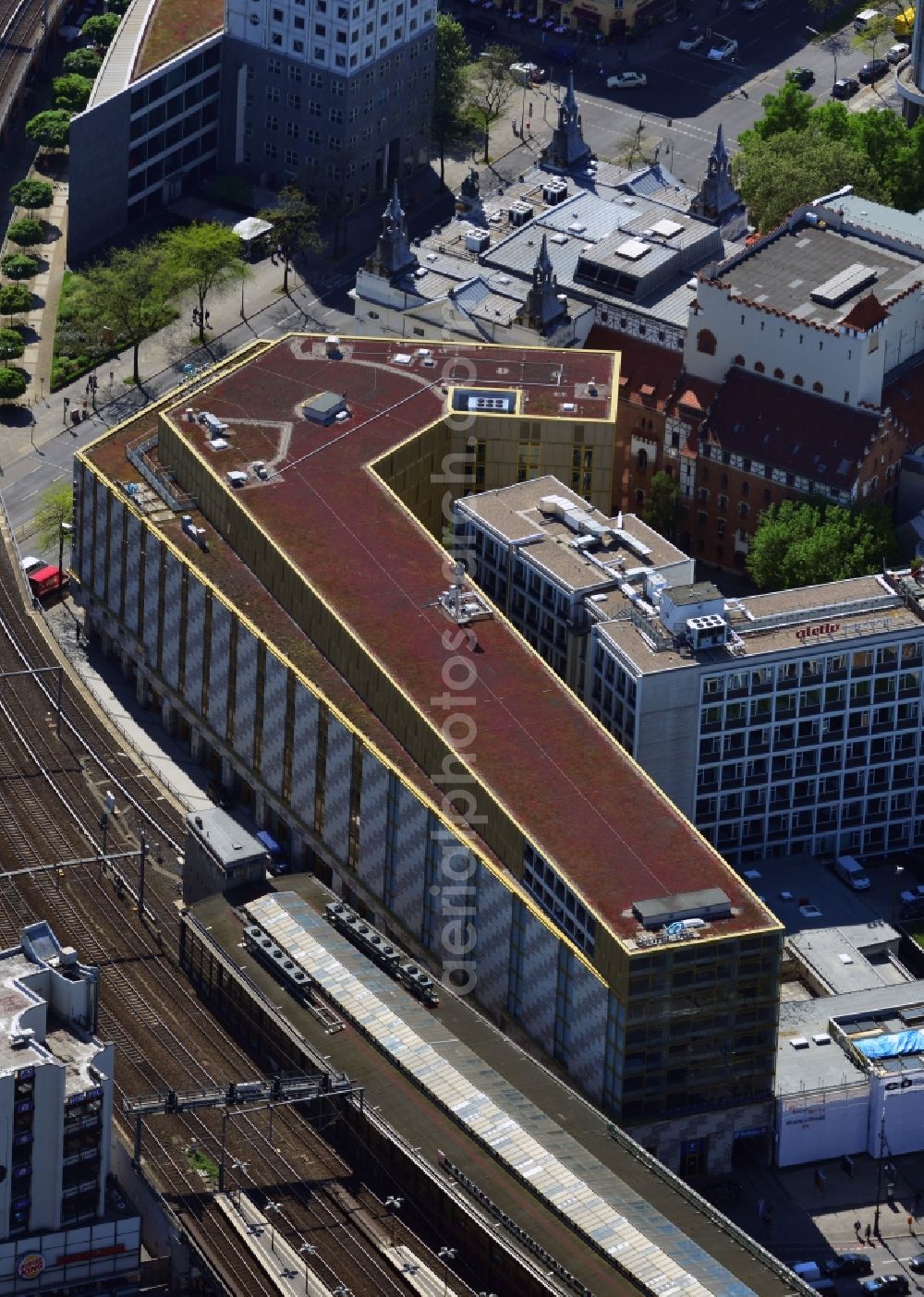 Aerial image Berlin - View Building of the Motel One Berlin Kurfuerstendamm at the Kant Strasse in Berlin Charlottenburg