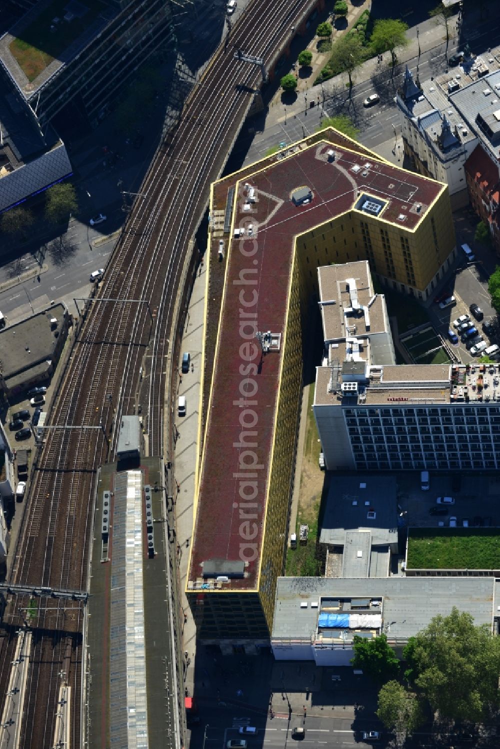 Berlin from above - View Building of the Motel One Berlin Kurfuerstendamm at the Kant Strasse in Berlin Charlottenburg