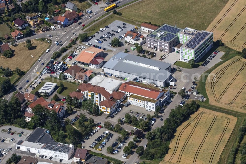 Aerial image Oppenweiler - Building complex of the company Murrelektronik GmbH in Oppenweiler in the state Baden-Wurttemberg, Germany