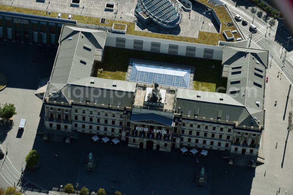 Braunschweig from the bird's eye view: Reproduction of the Braunschweiger Palace in Braunschweig in the state Lower Saxony