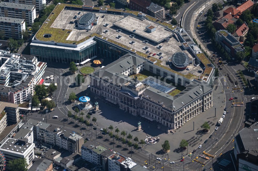 Braunschweig from above - Reproduction of the Braunschweiger Palace on place Schlossplatz in Braunschweig in the state Lower Saxony