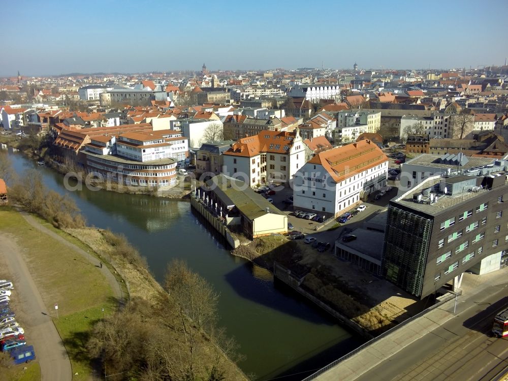 Aerial photograph Halle / Saale - Building-construction of the MMZ Central German Multimedia Centre Halle GmbH in Halle (Saale) in Saxony-Anhalt