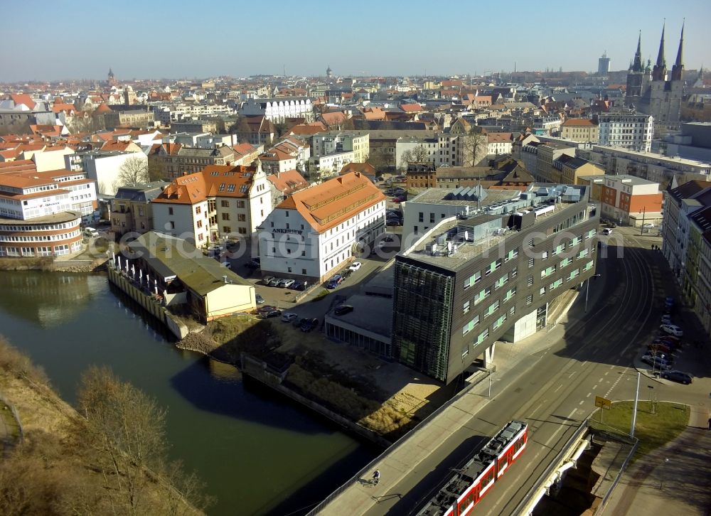 Halle / Saale from above - Building-construction of the MMZ Central German Multimedia Centre Halle GmbH in Halle (Saale) in Saxony-Anhalt