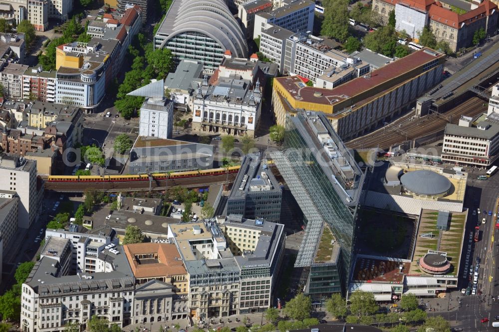 Berlin from the bird's eye view: Building of the Neues Kranzler Eck in the City West on Kurfuerstendamm corner Joachimstalerstrasse in Berlin - Charlottenburg