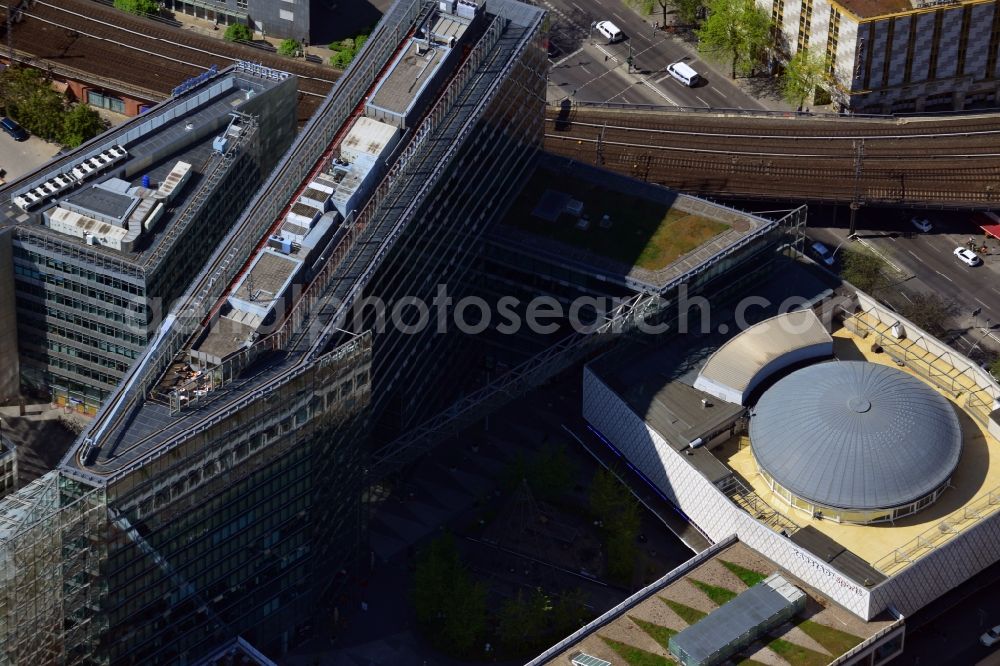 Berlin from the bird's eye view: Building of the Neues Kranzler Eck in the City West on Kurfuerstendamm corner Joachimstalerstrasse in Berlin - Charlottenburg