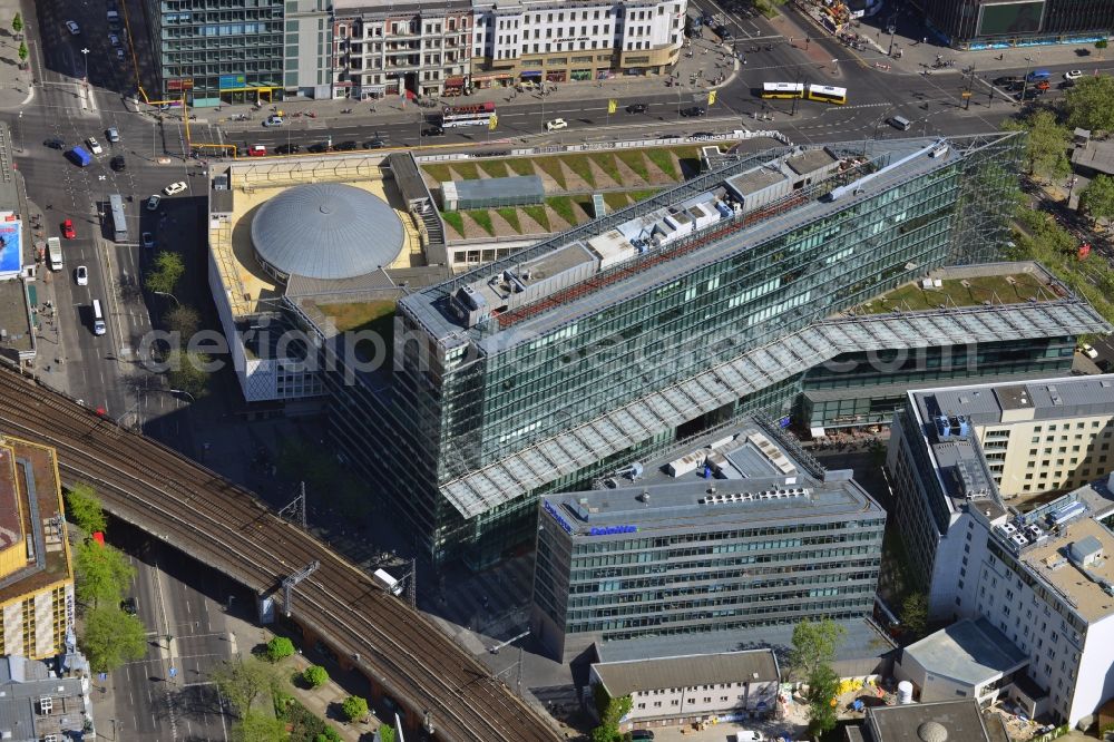 Berlin from the bird's eye view: Building of the Neues Kranzler Eck in the City West on Kurfuerstendamm corner Joachimstalerstrasse in Berlin - Charlottenburg