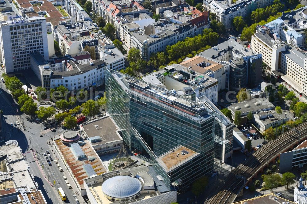 Berlin from above - Building of the Neues Kranzler Eck in the City West on Kurfuerstendamm corner Joachimstalerstrasse in Berlin - Charlottenburg