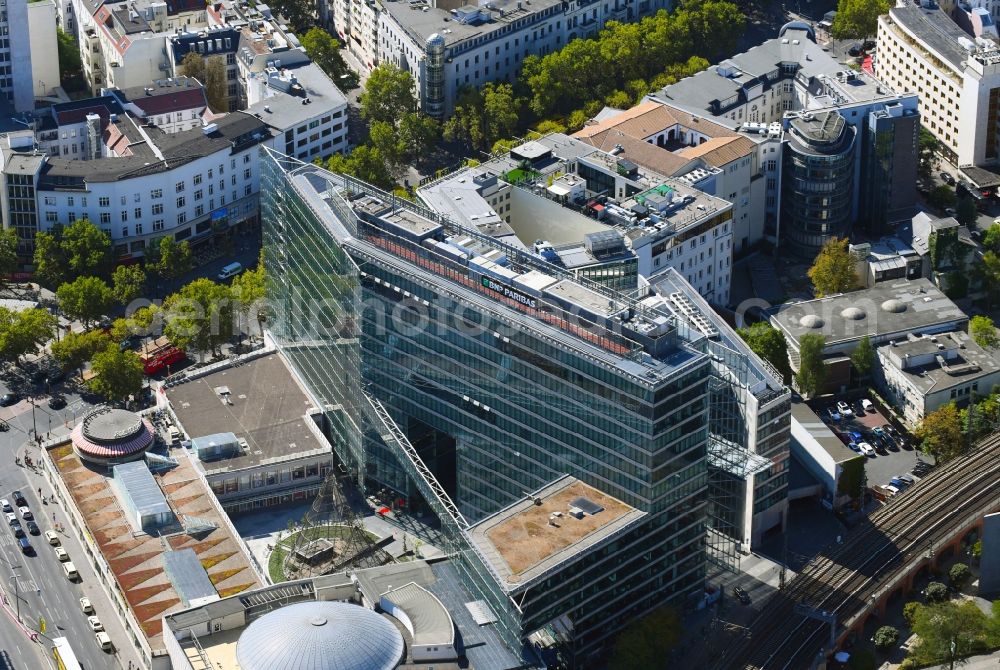 Berlin from the bird's eye view: Building of the Neues Kranzler Eck in the City West on Kurfuerstendamm corner Joachimstalerstrasse in Berlin - Charlottenburg