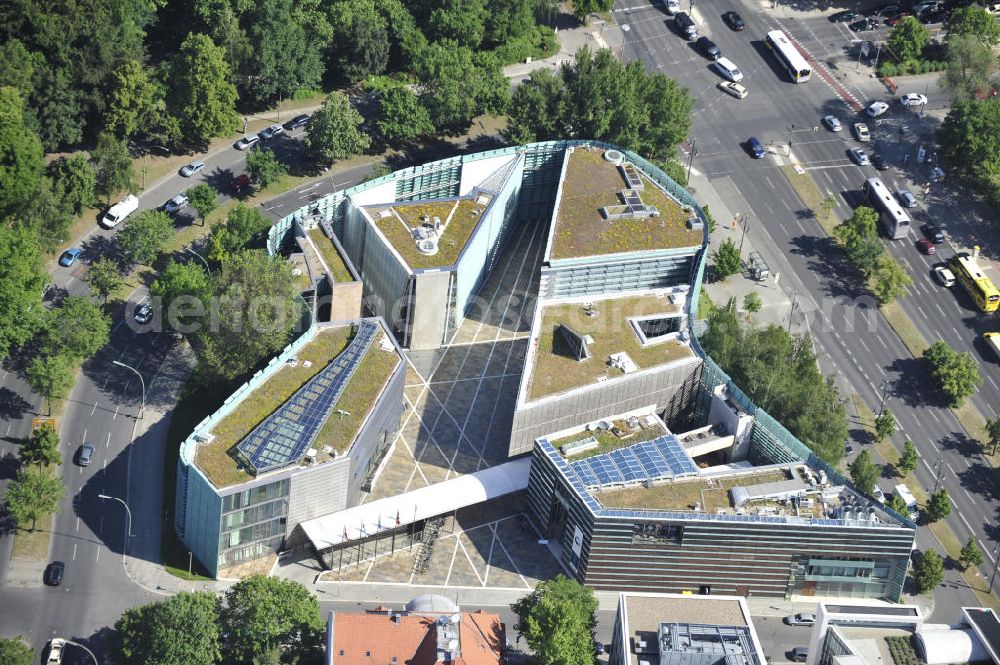 Aerial image Berlin - The building complex houses the ambassies of Denmark, Norway, Sweden, Iceland, and Finland