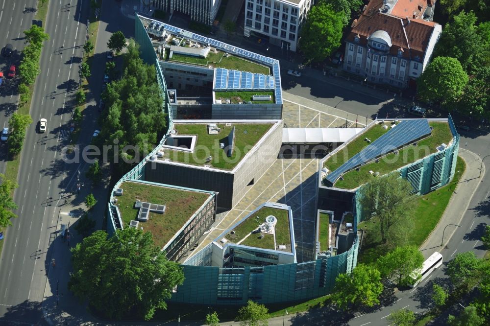 Berlin from above - The building complex houses the ambassies of Denmark, Norway, Sweden, Iceland, and Finland