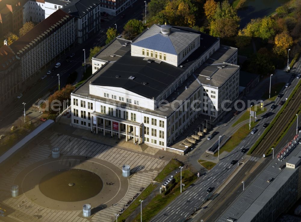 Aerial photograph Leipzig - Building the Leipzig Opera Augustusplatz in Leipzig in Saxony