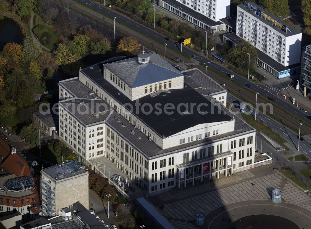 Leipzig from above - Building the Leipzig Opera Augustusplatz in Leipzig in Saxony